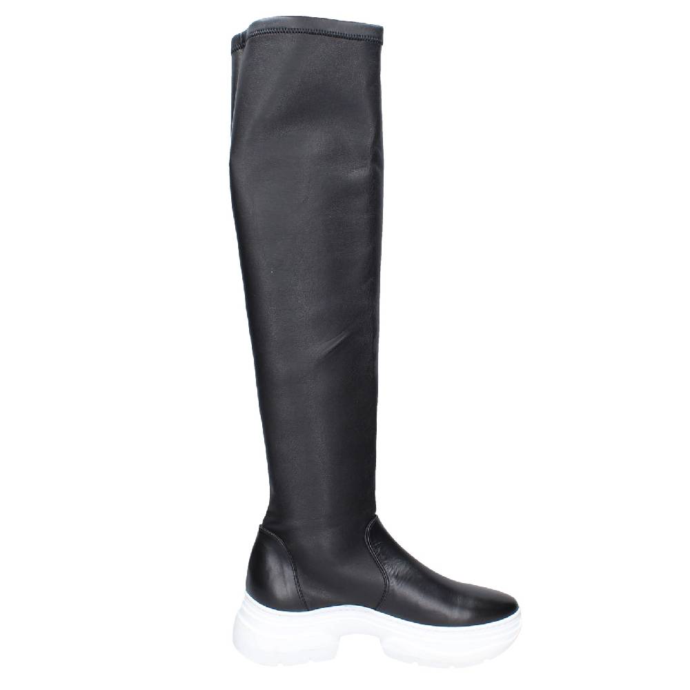 scarpe donna STOKTON stivali nero pelle EX124 Offerta settimanale