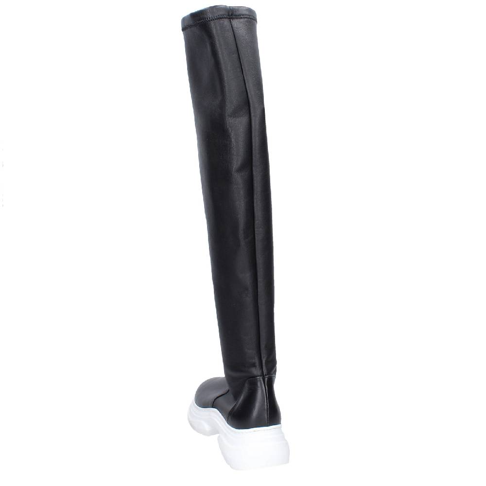 scarpe donna STOKTON stivali nero pelle EX124 Offerta settimanale