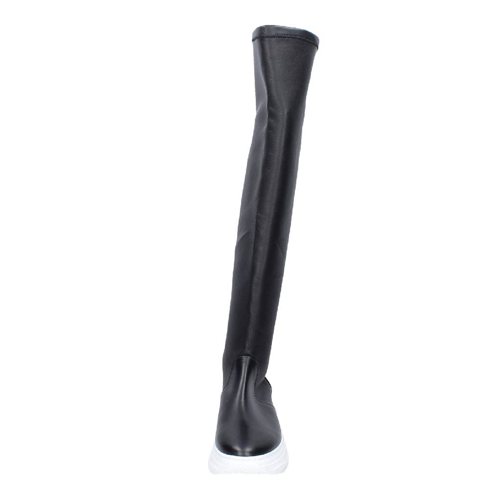 scarpe donna STOKTON stivali nero pelle EX124 Offerta settimanale