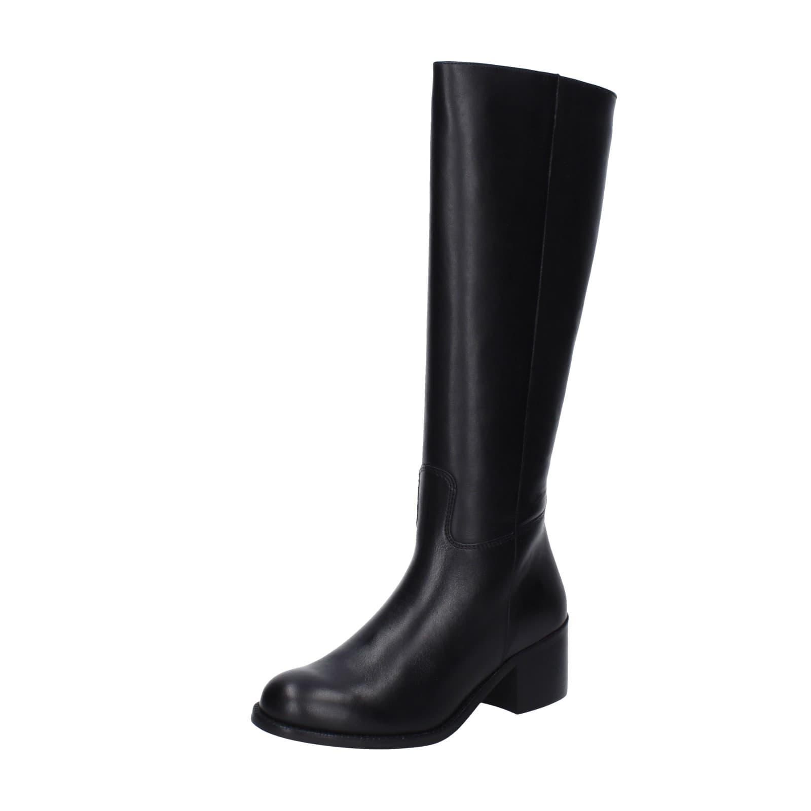 scarpe donna STUDIO MODE stivali nero pelle EZ717