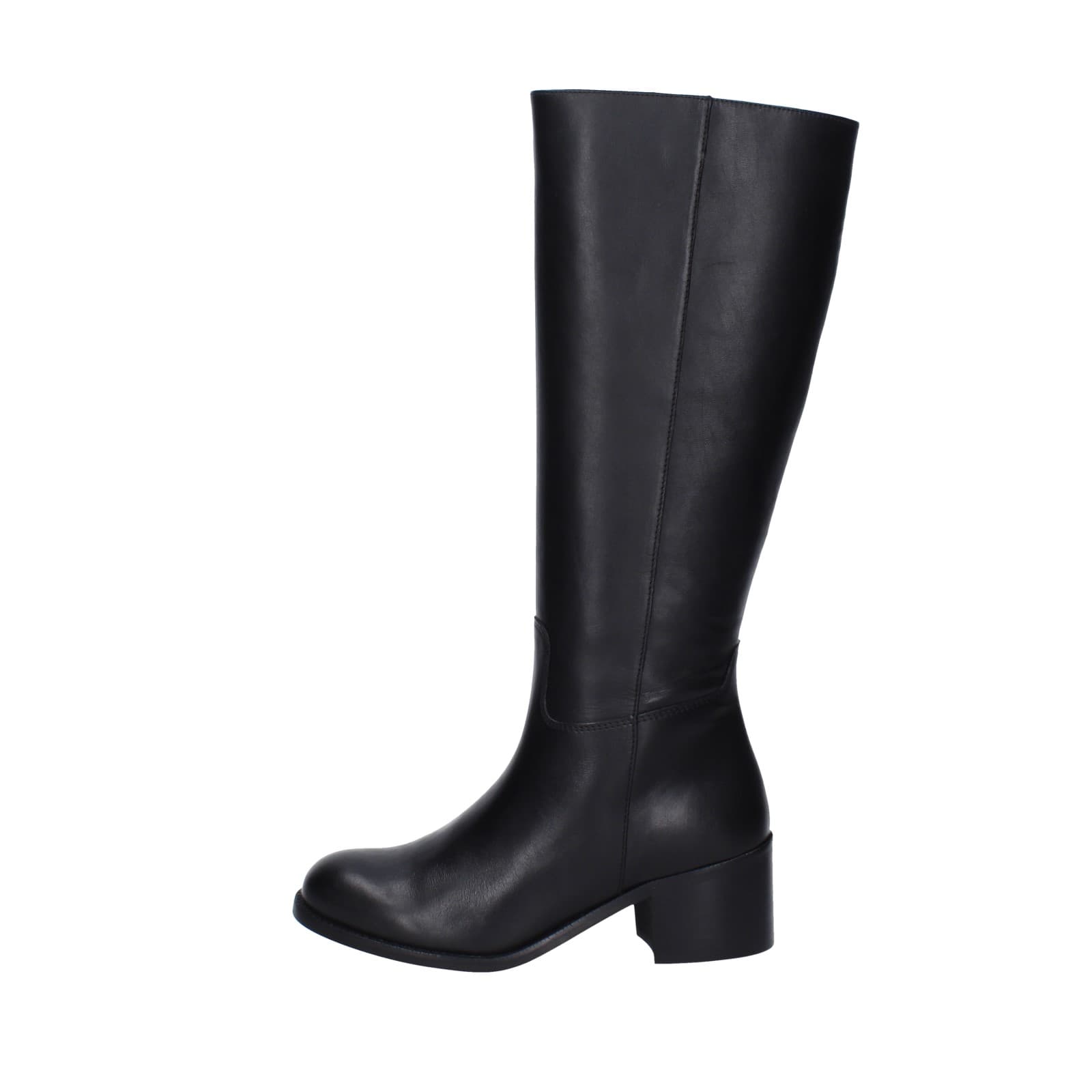 scarpe donna STUDIO MODE stivali nero pelle EZ717 Rilascio limitato