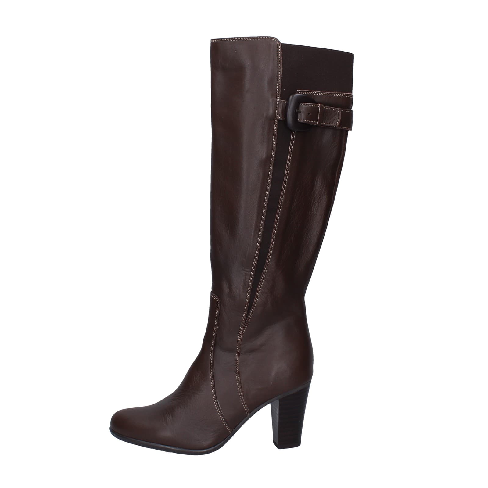 scarpe donna ROSETTA stivali marrone pelle EY405 Ultimo giorno