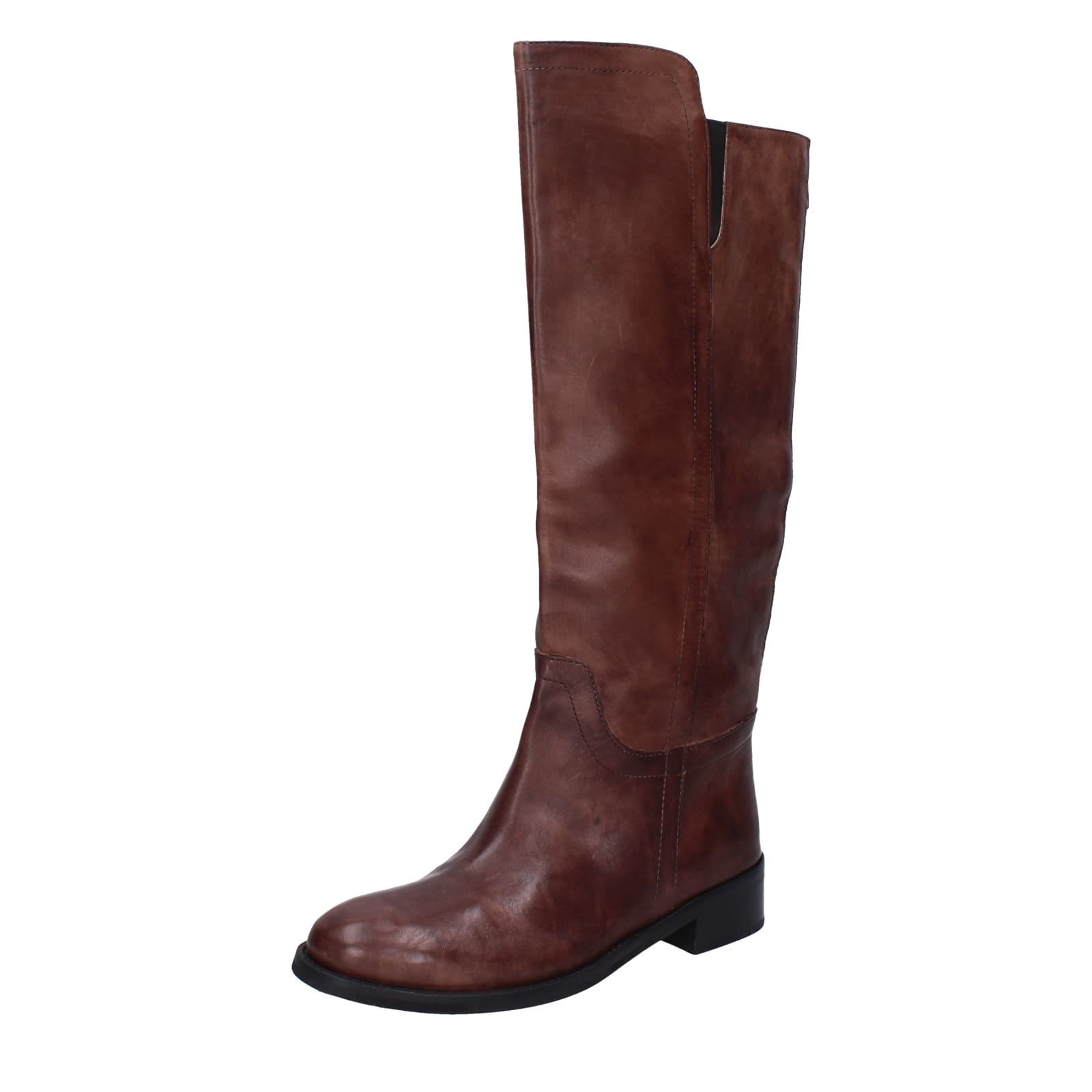 scarpe donna PAOLO CONTE stivali marrone pelle EY161