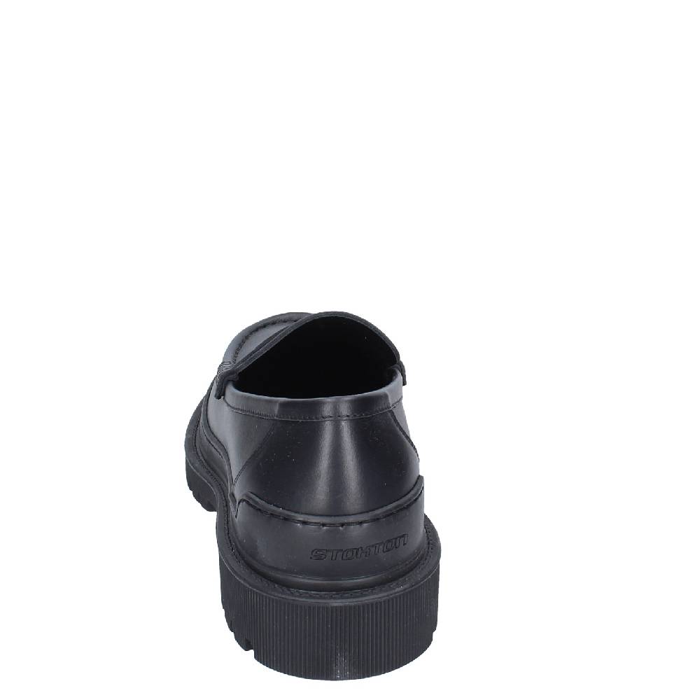 scarpe uomo STOKTON mocassini nero pelle EX34 Super sconto