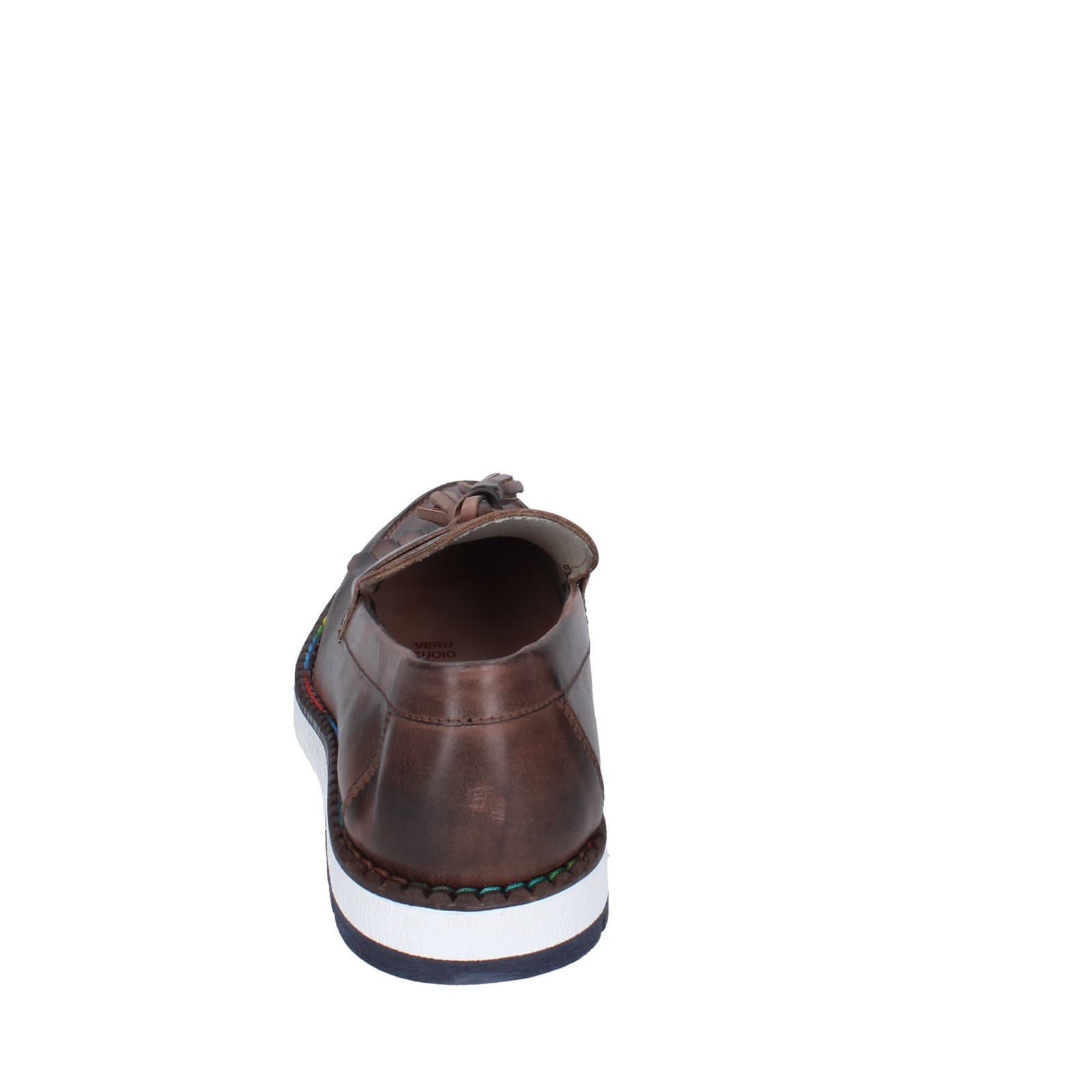 scarpe uomo EVEET mocassini marrone pelle EZ146 Italy