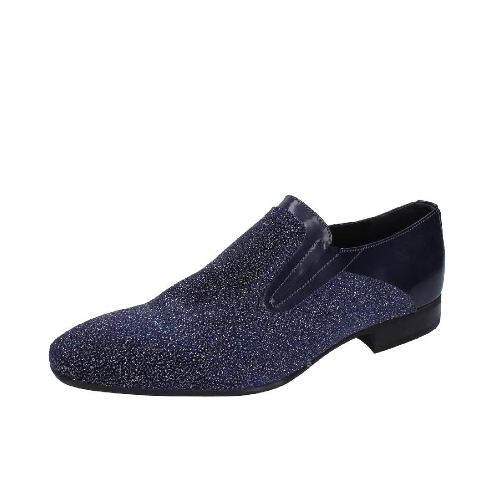 scarpe uomo EVEET classiche blu pelle tessuto 15046 EZ209
