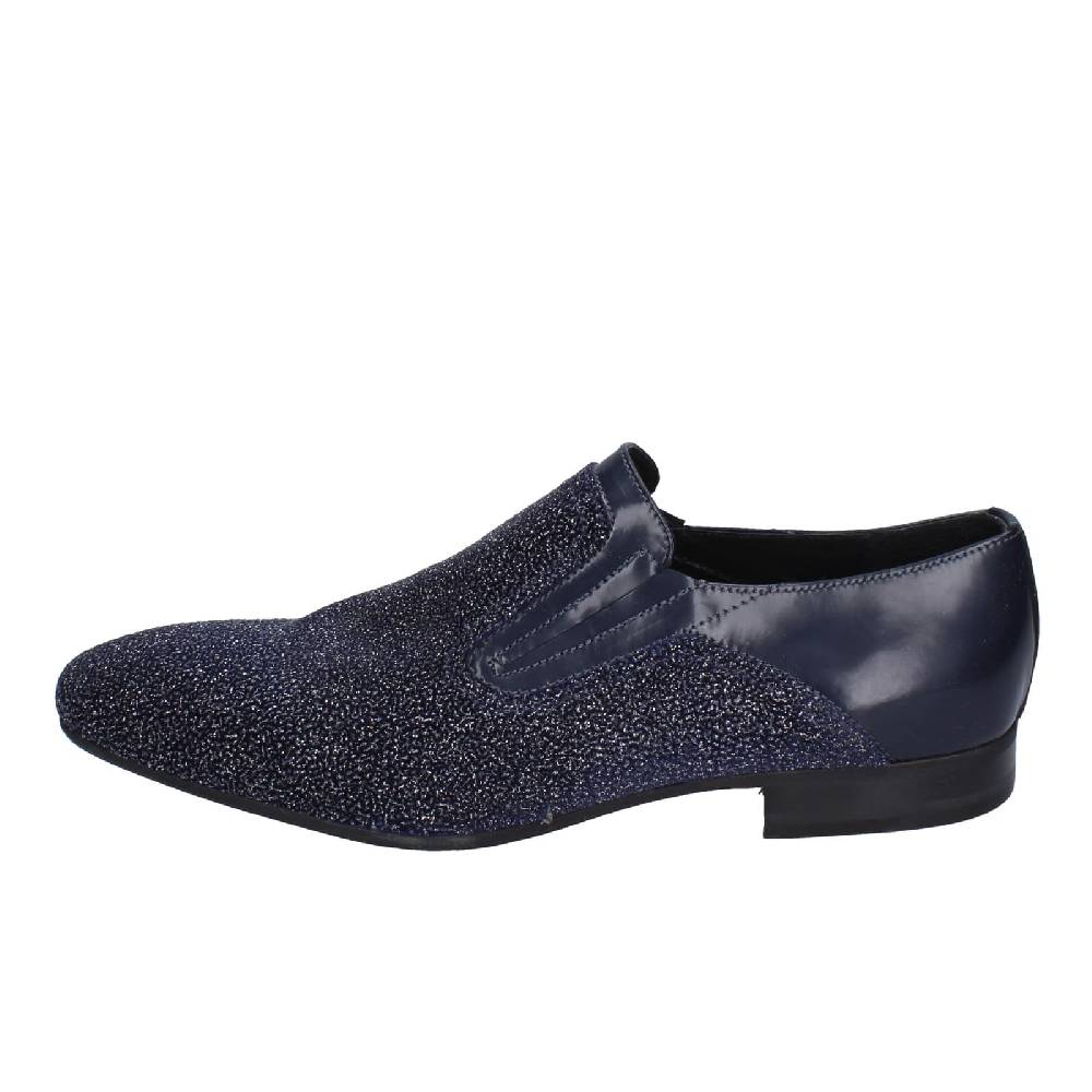 scarpe uomo EVEET classiche blu pelle tessuto 15046 EZ209 Pezzi Unici