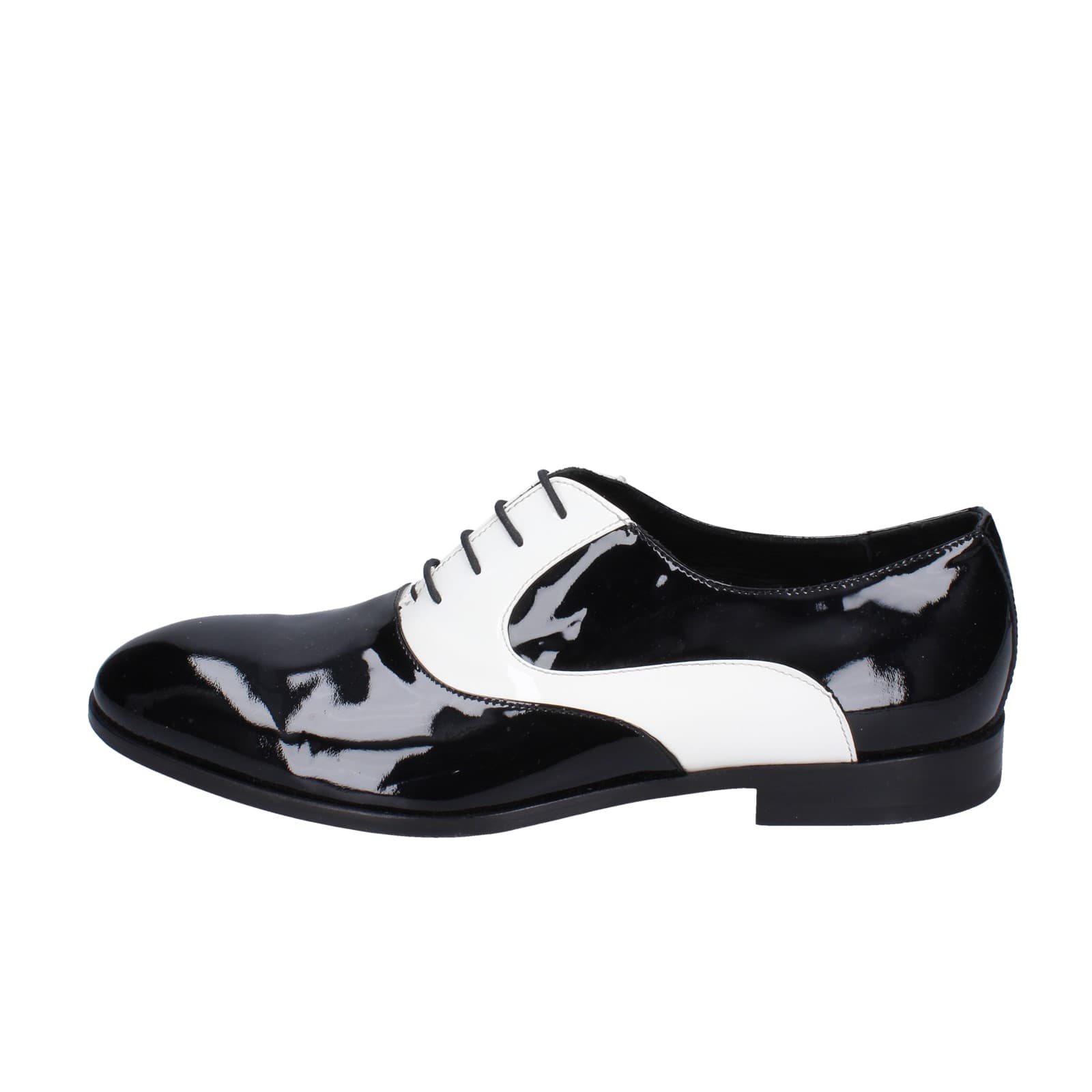 scarpe uomo EVEET classiche bianco vernice nero EZ194 Qualità Garantita