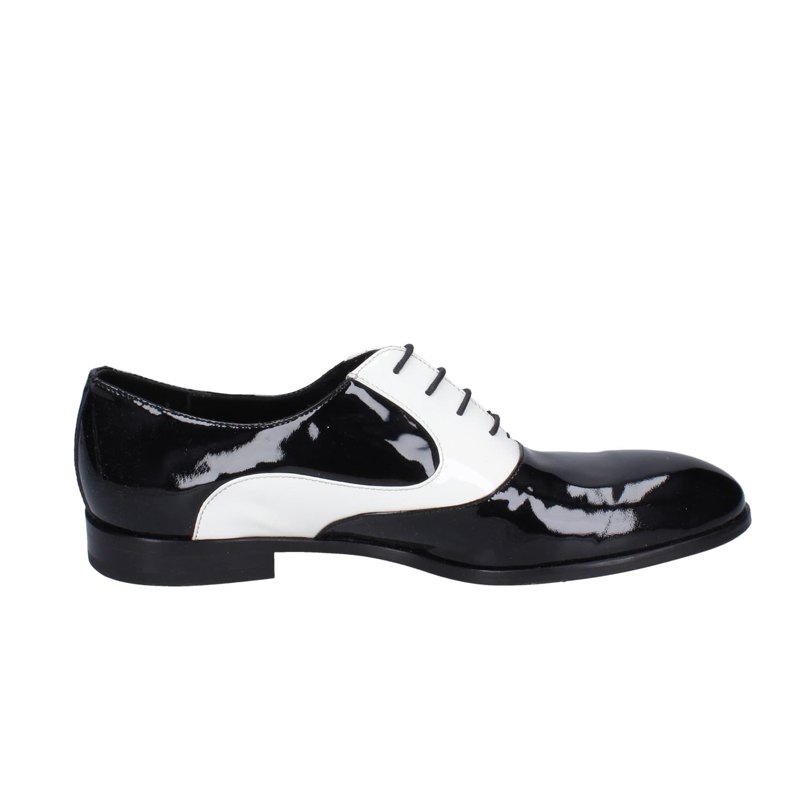 scarpe uomo EVEET classiche bianco vernice nero EZ194 Qualità Garantita