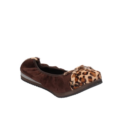 scarpe donna CALPIERRE ballerine marrone camoscio cavallino AD574 Fino Al -60%