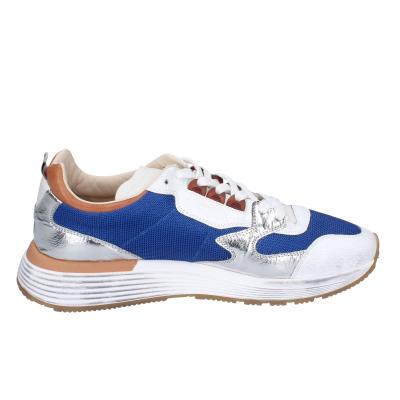scarpe uomo MOMA sneakers blu tessuto argento pelle 4AS401-CRN BC77 Affare Del Giorno