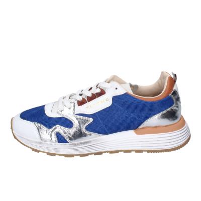 scarpe uomo MOMA sneakers blu tessuto argento pelle 4AS401-CRN BC77 Affare Del Giorno