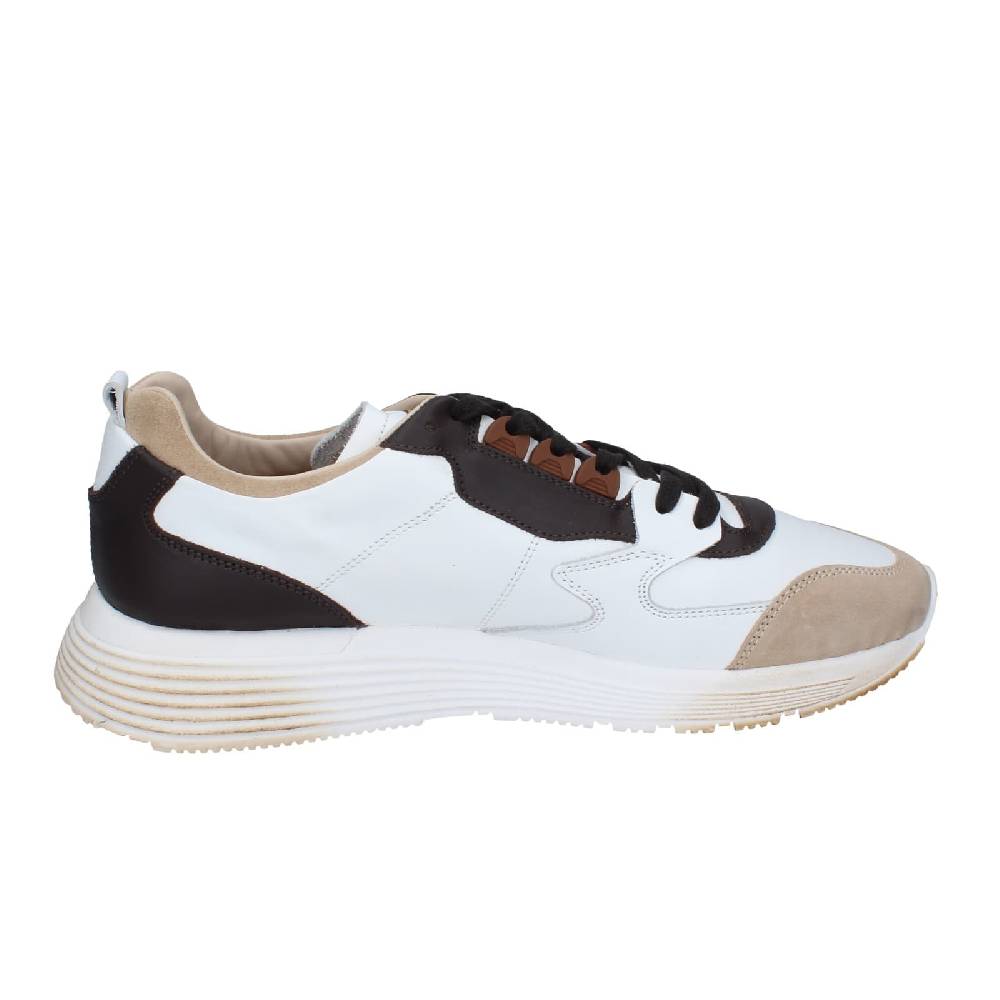 scarpe uomo MOMA sneakers bianco pelle marrone camoscio 61301A EY525 Sconto