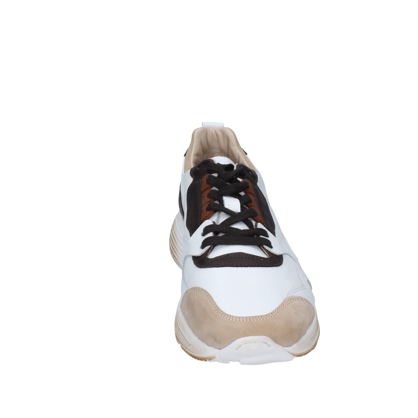 scarpe uomo MOMA sneakers bianco pelle marrone camoscio 61301A EY525 Sconto
