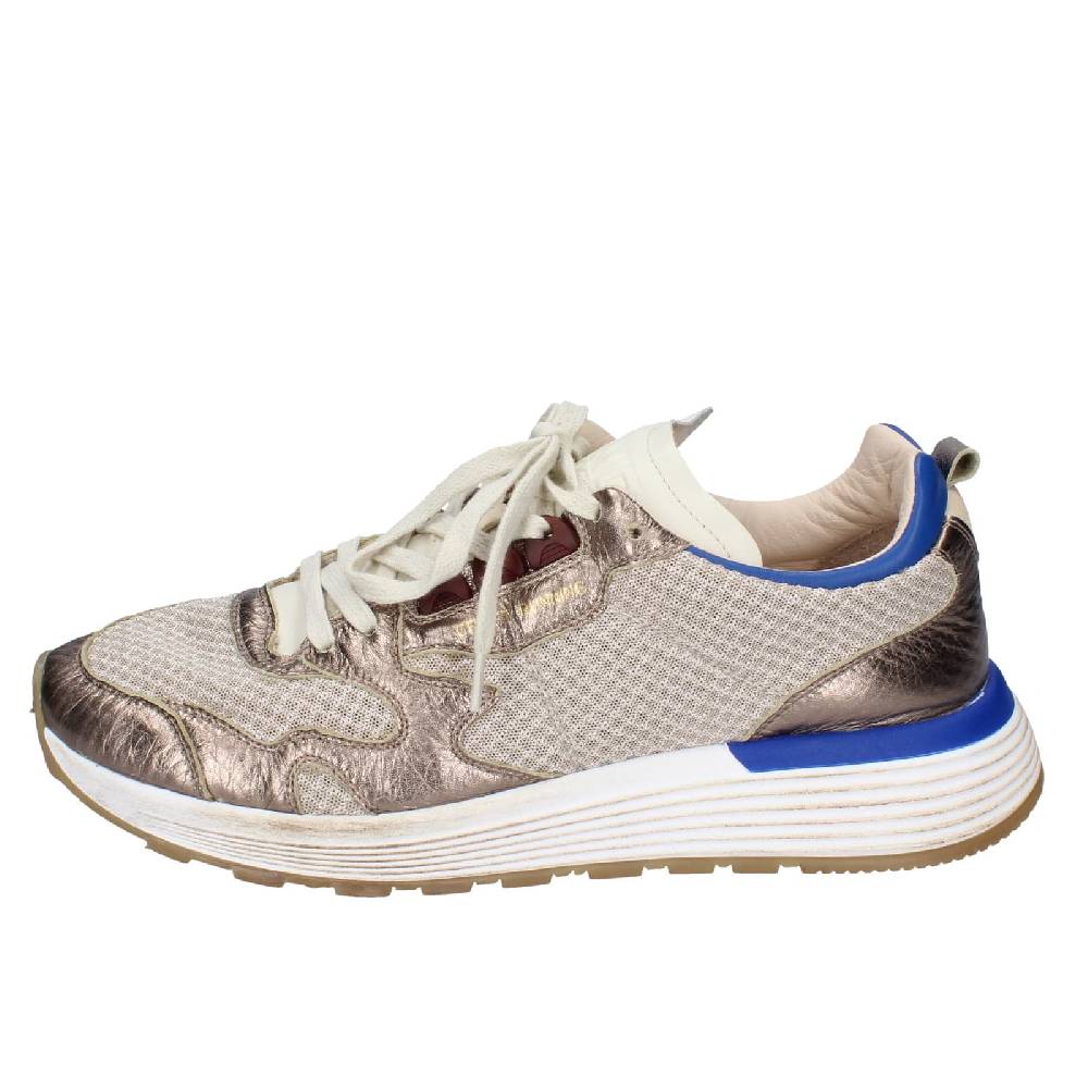 scarpe uomo MOMA sneakers beige pelle bronzo tessuto 4AS401 EY556 Offerta