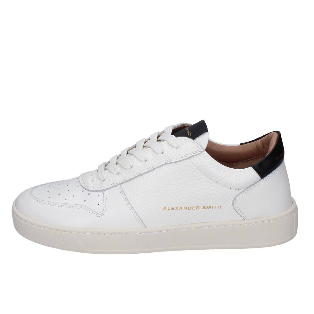 scarpe uomo ALEXANDER SMITH sneakers bianco pelle EX601 Economico