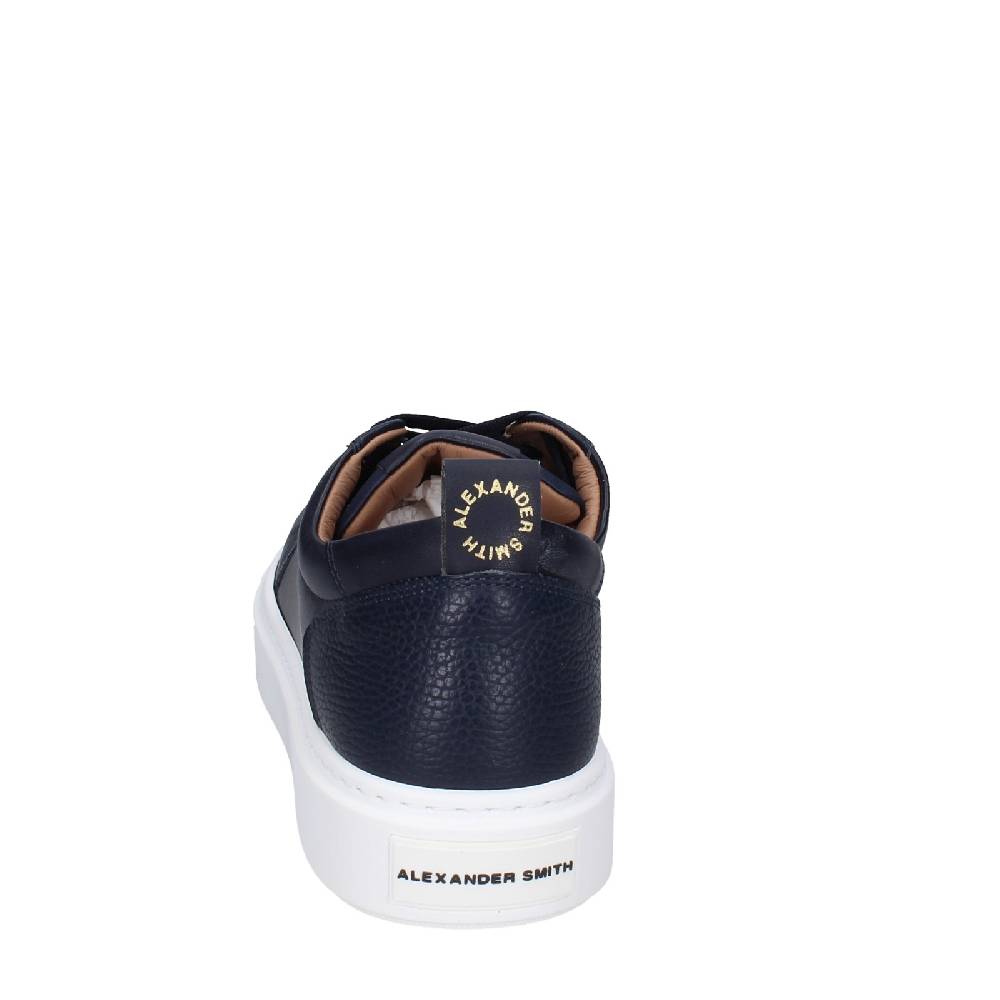 scarpe uomo ALEXANDER SMITH sneakers blu pelle EX599 In Vendita