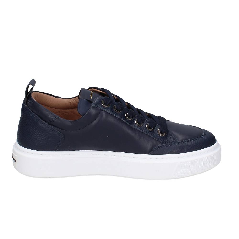 scarpe uomo ALEXANDER SMITH sneakers blu pelle EX599 In Vendita