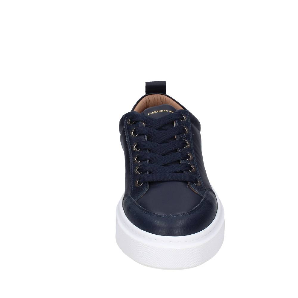 scarpe uomo ALEXANDER SMITH sneakers blu pelle EX599 In Vendita