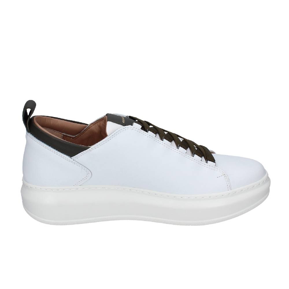 scarpe uomo ALEXANDER SMITH sneakers bianco pelle verde EX529 Offerte