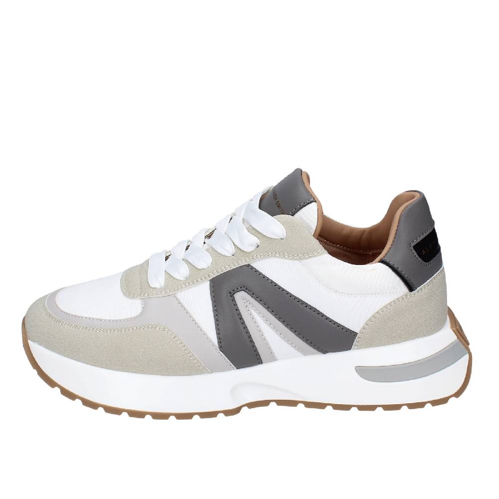 scarpe uomo ALEXANDER SMITH sneakers bianco tessuto beige pelle EX536 Hotsell