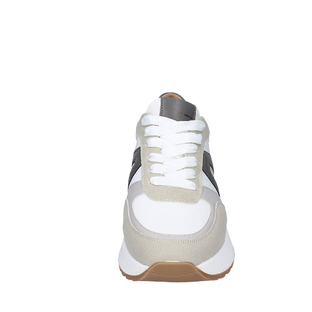scarpe uomo ALEXANDER SMITH sneakers bianco tessuto beige pelle EX536 Hotsell