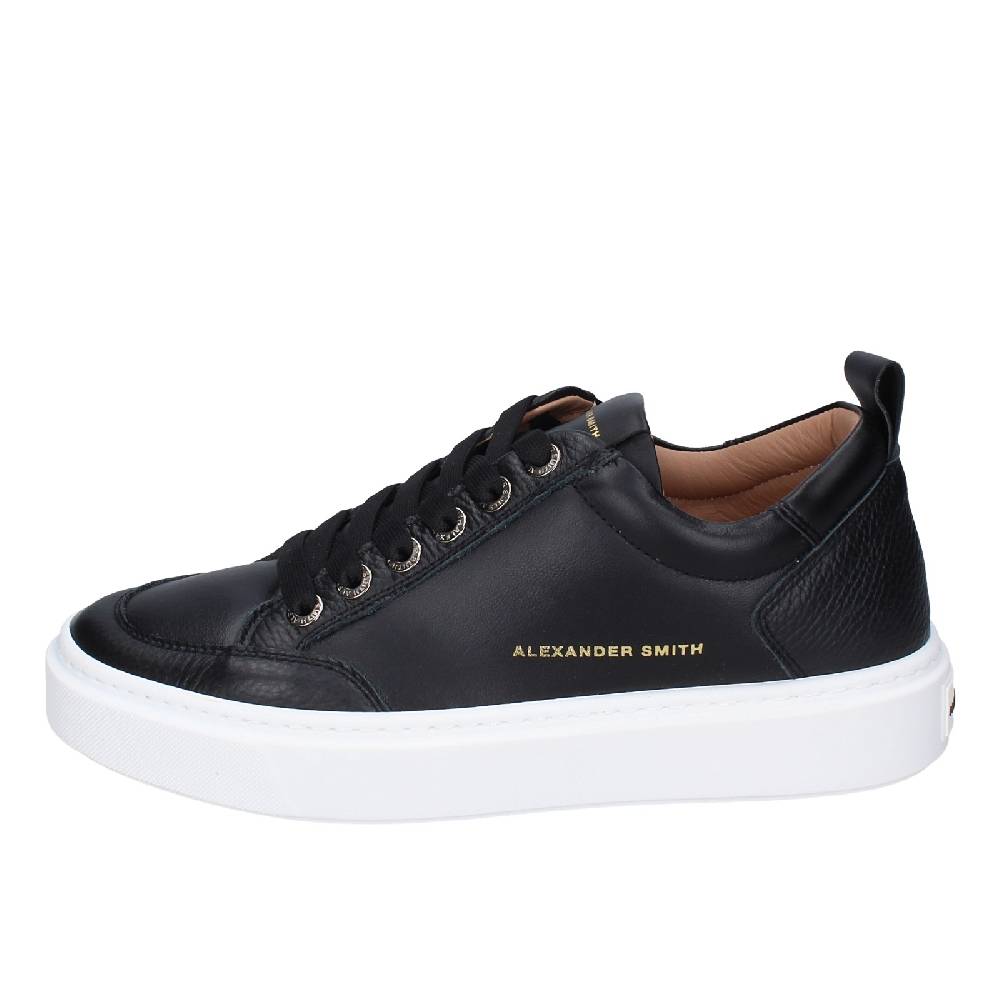 scarpe uomo ALEXANDER SMITH sneakers nero pelle EX528 Vendita Calda