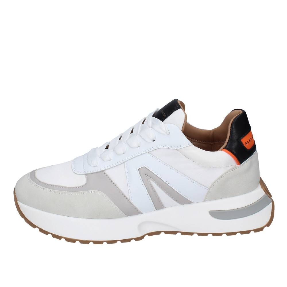 scarpe uomo ALEXANDER SMITH sneakers bianco tessuto pelle EX538 Vendita Economica