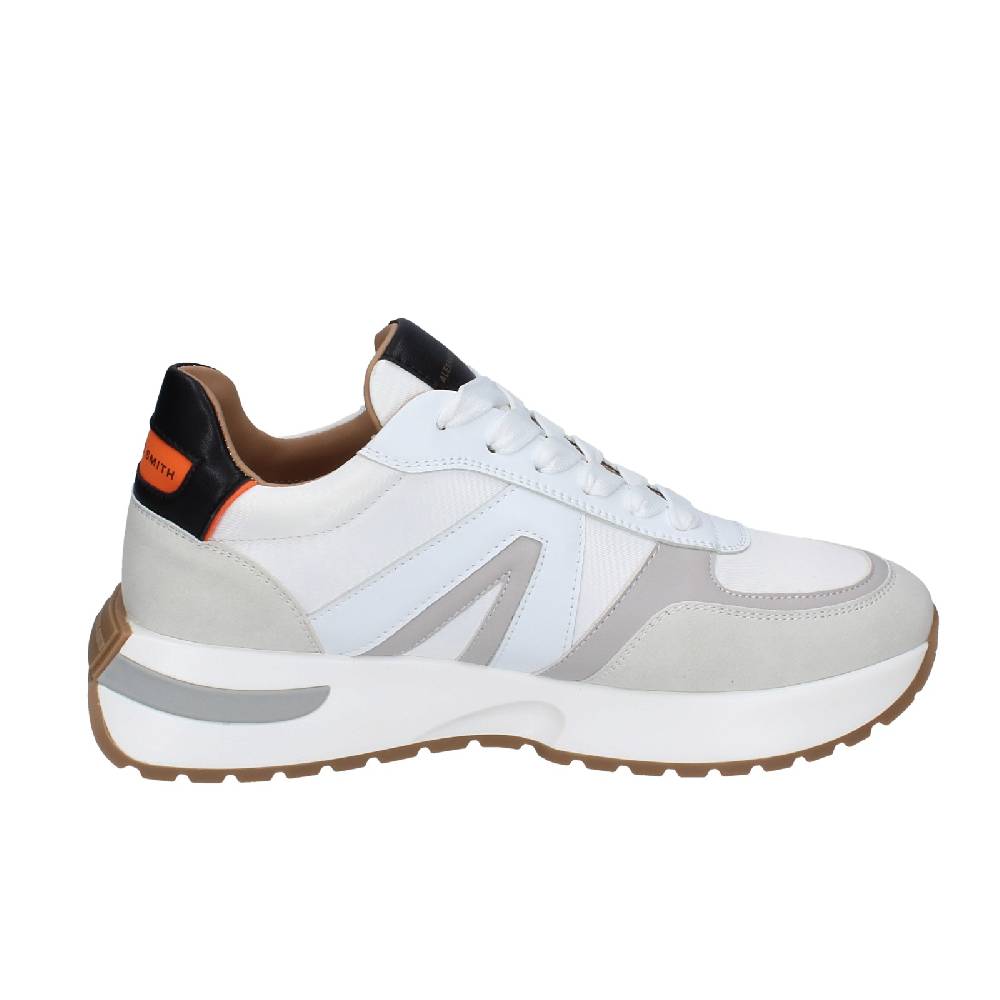 scarpe uomo ALEXANDER SMITH sneakers bianco tessuto pelle EX538 Vendita Economica