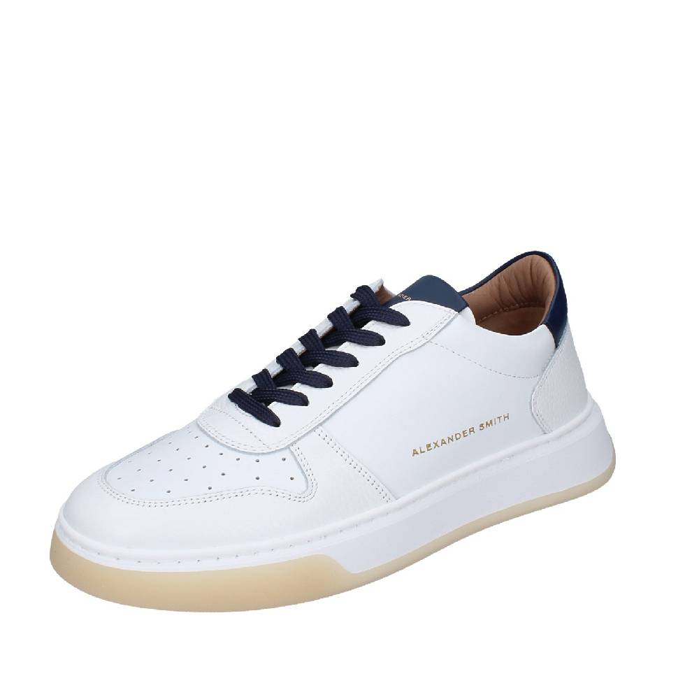 scarpe uomo ALEXANDER SMITH sneakers bianco pelle EX535 Saldi Di Fabbrica