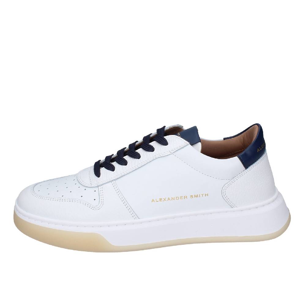 scarpe uomo ALEXANDER SMITH sneakers bianco pelle EX535 Saldi Di Fabbrica