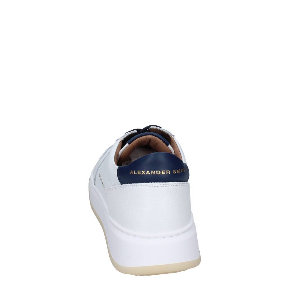 scarpe uomo ALEXANDER SMITH sneakers bianco pelle EX535 Saldi Di Fabbrica