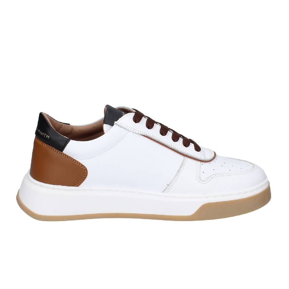 scarpe uomo ALEXANDER SMITH sneakers bianco pelle marrone EX533 I Più Venduti