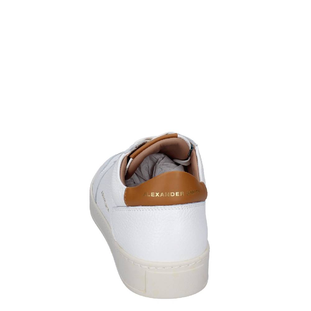 scarpe uomo ALEXANDER SMITH sneakers bianco pelle marrone EX540 Vendite Flash