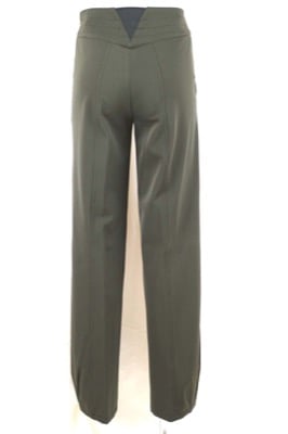 pantaloni donna STRENESSE 38 verde scuro poliestere AN364 Liquidazione