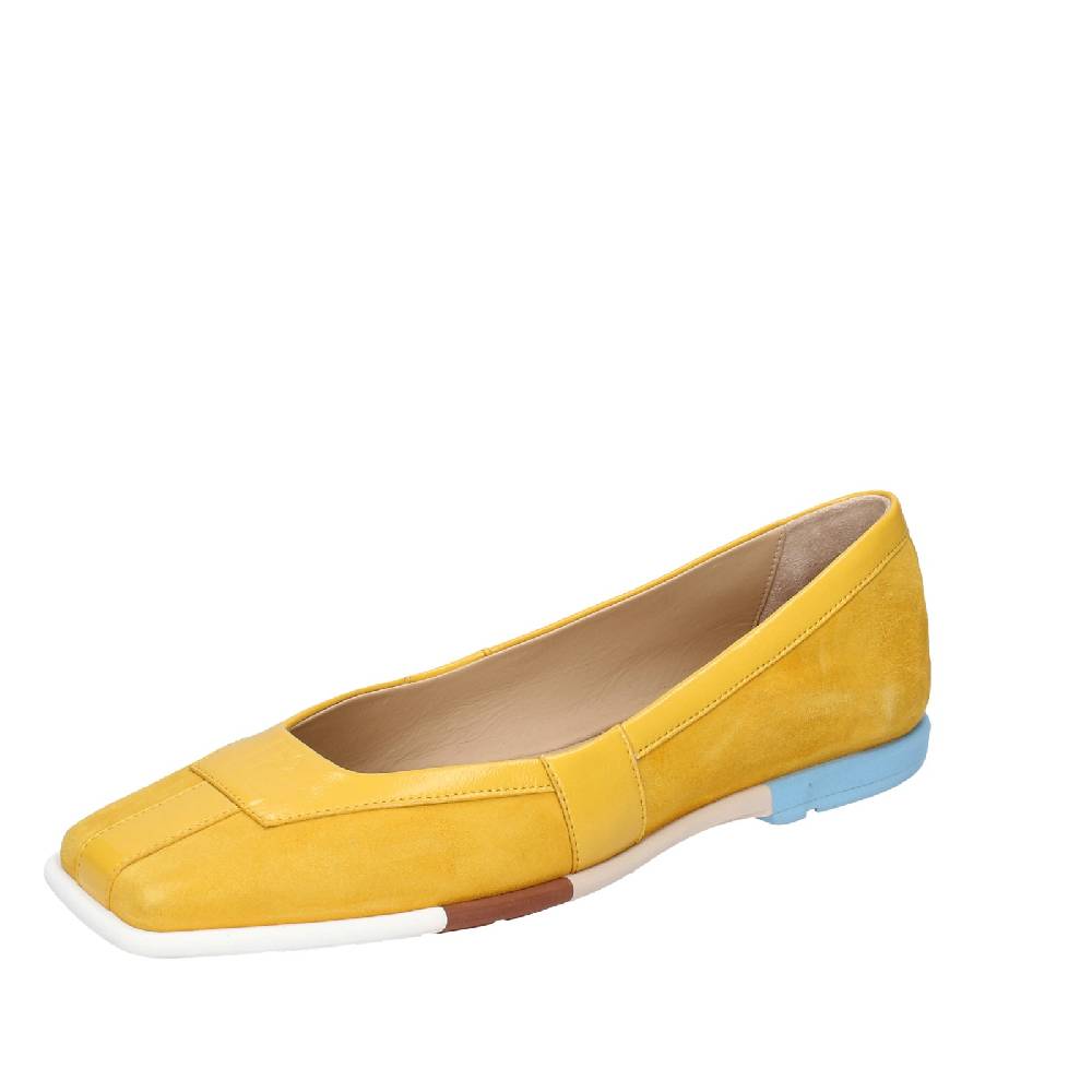 scarpe donna FABI ballerine giallo camoscio vernice EX306 Rilascio limitato