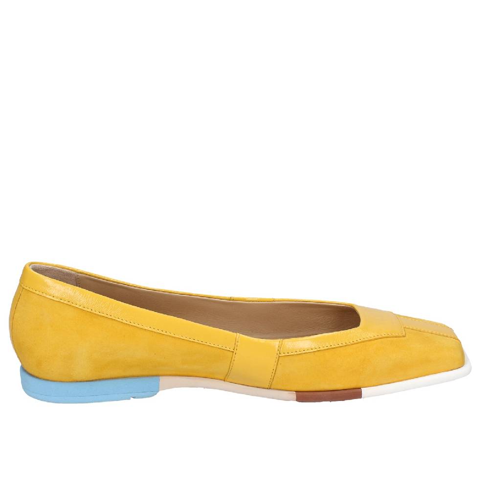 scarpe donna FABI ballerine giallo camoscio vernice EX306 Rilascio limitato