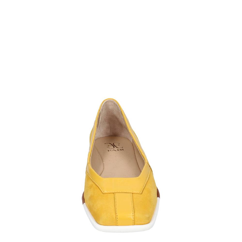 scarpe donna FABI ballerine giallo camoscio vernice EX306 Rilascio limitato