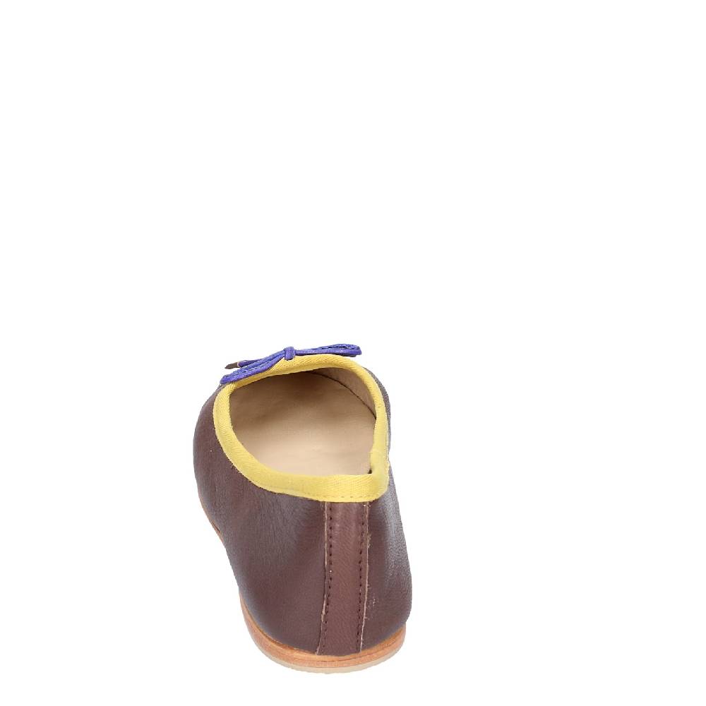 scarpe donna CORAL BLUE ballerine marrone pelle EX577 Ultimi tre giorni