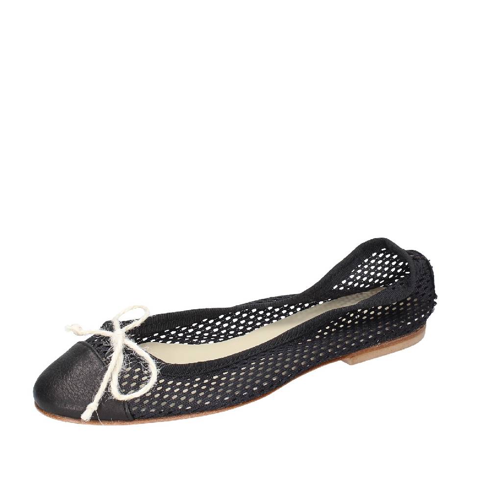 scarpe donna ANNIEL ballerine nero tessuto pelle EX274 ACQUISTA ORA