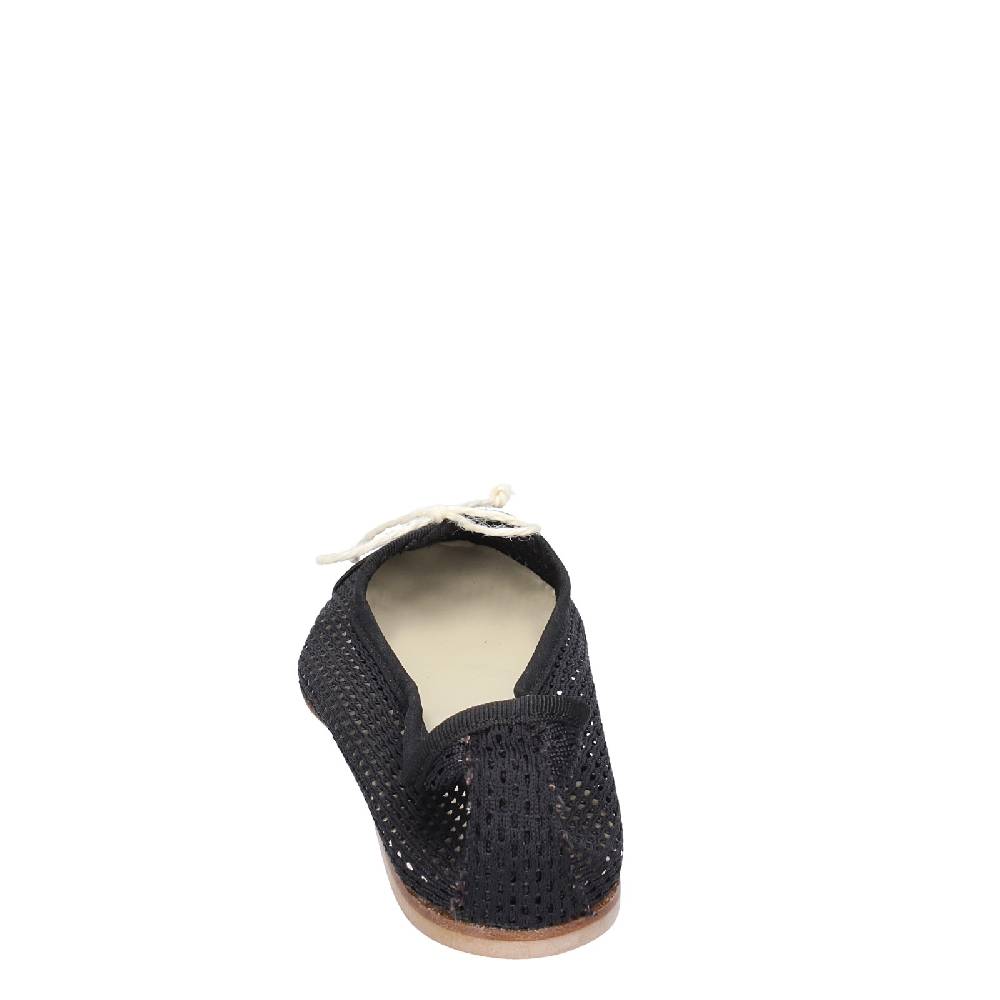 scarpe donna ANNIEL ballerine nero tessuto pelle EX274 ACQUISTA ORA