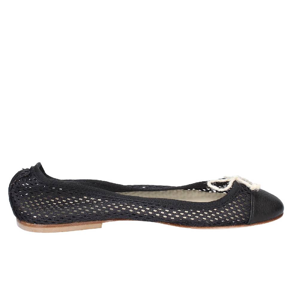 scarpe donna ANNIEL ballerine nero tessuto pelle EX274 ACQUISTA ORA