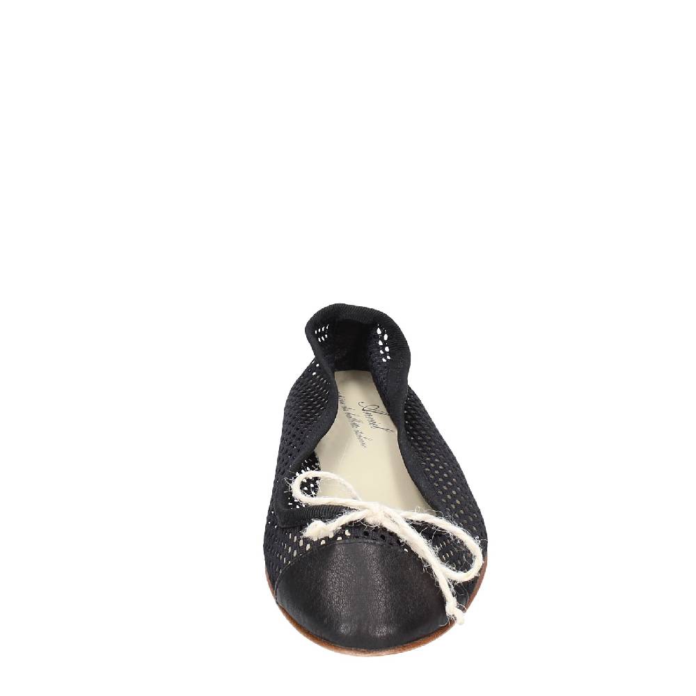 scarpe donna ANNIEL ballerine nero tessuto pelle EX274 ACQUISTA ORA