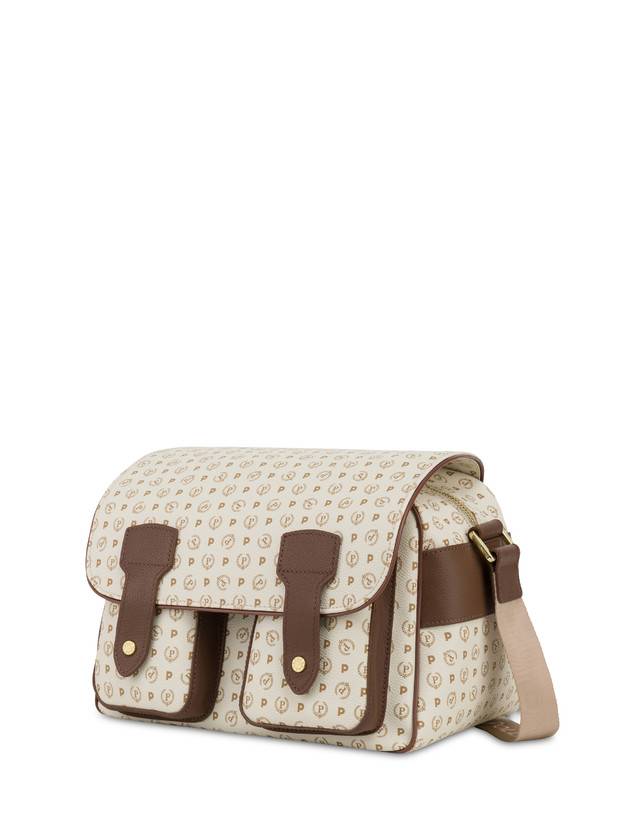 Pollini Borsa A Spalla Multitasche Heritage Logo Classic Avorio/marrone Moda