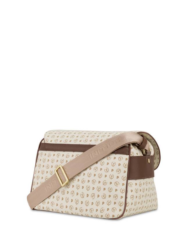 Pollini Borsa A Spalla Multitasche Heritage Logo Classic Avorio/marrone Moda
