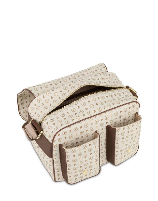 Pollini Borsa A Spalla Multitasche Heritage Logo Classic Avorio/marrone Moda