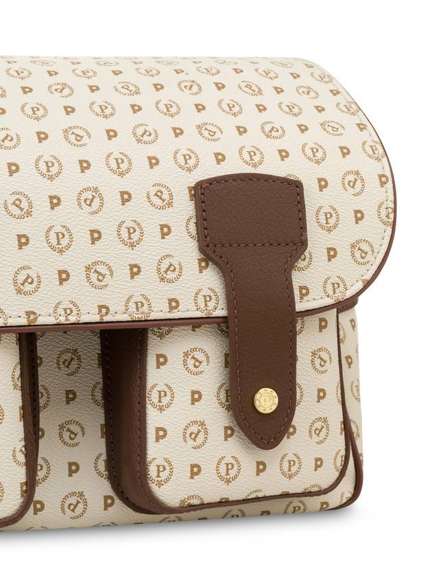 Pollini Borsa A Spalla Multitasche Heritage Logo Classic Avorio/marrone Moda
