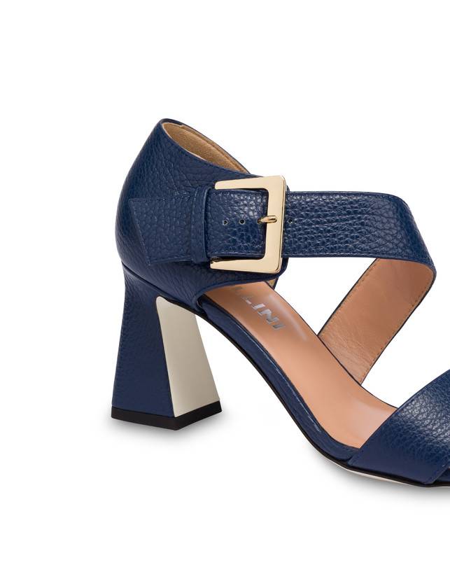 Pollini Sandali In Vitello Con Fibbia Ethos Navy Offerta natalizia