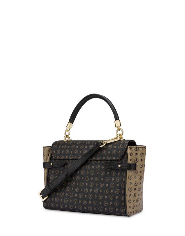 Pollini Borsa A Tracolla Bicolore Heritage Soft Touch Nero/taupe/nero Offerta San Valentino