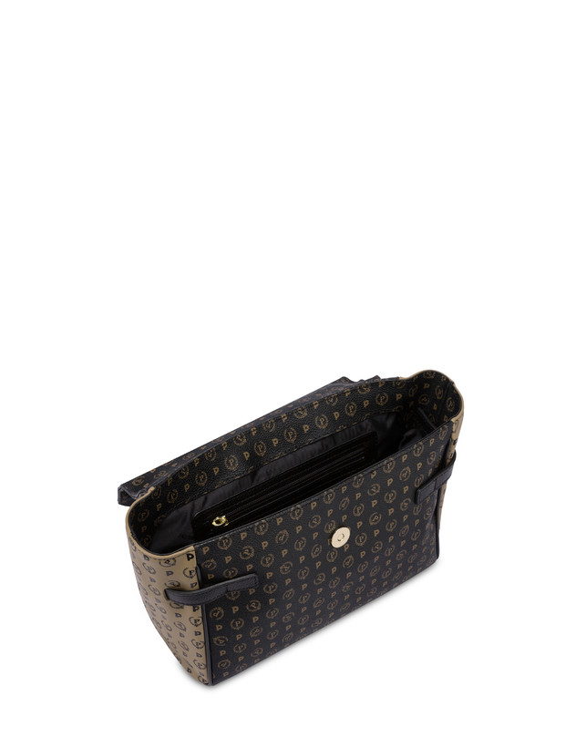 Pollini Borsa A Tracolla Bicolore Heritage Soft Touch Nero/taupe/nero Offerta San Valentino